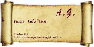 Auer Gábor névjegykártya