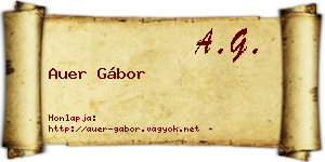 Auer Gábor névjegykártya